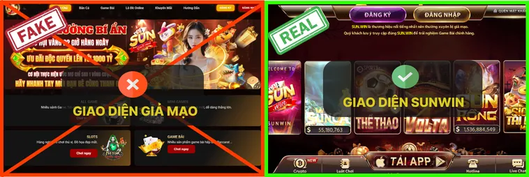 Người dùng có thể nhận biết trang chủ thật qua tốc độ tải ổn định và không yêu cầu cấp quyền bất thường.